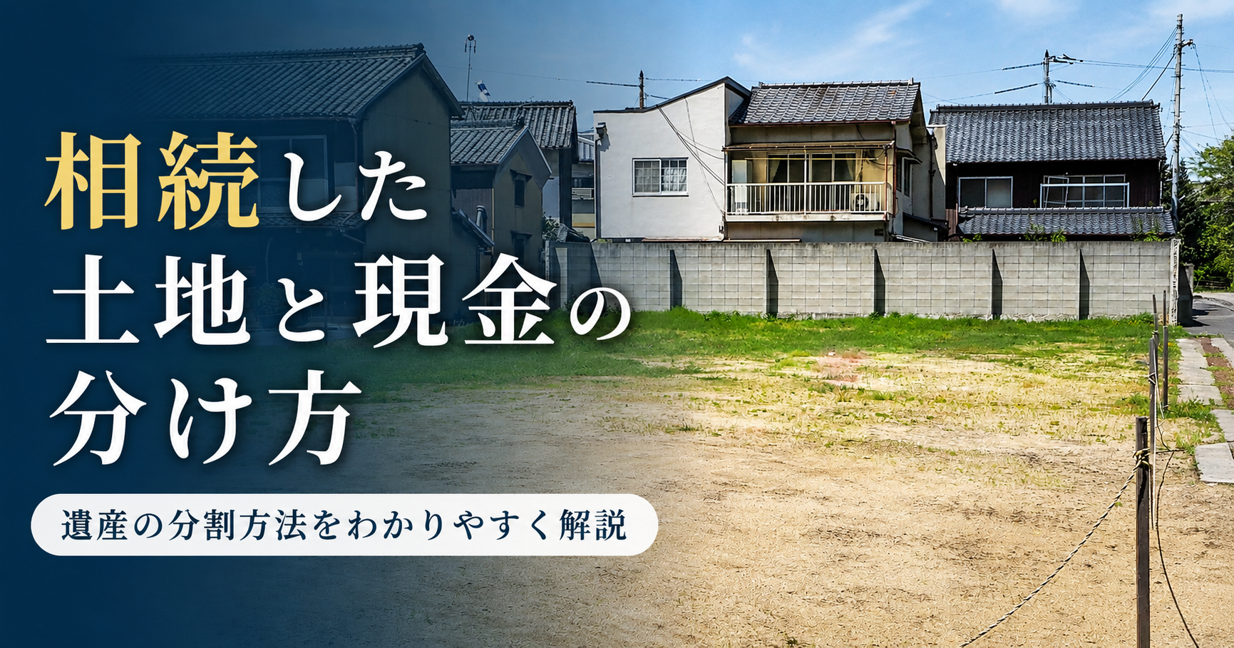 相続した土地と現金の分け方|遺産の分割方法をわかりやすく解説