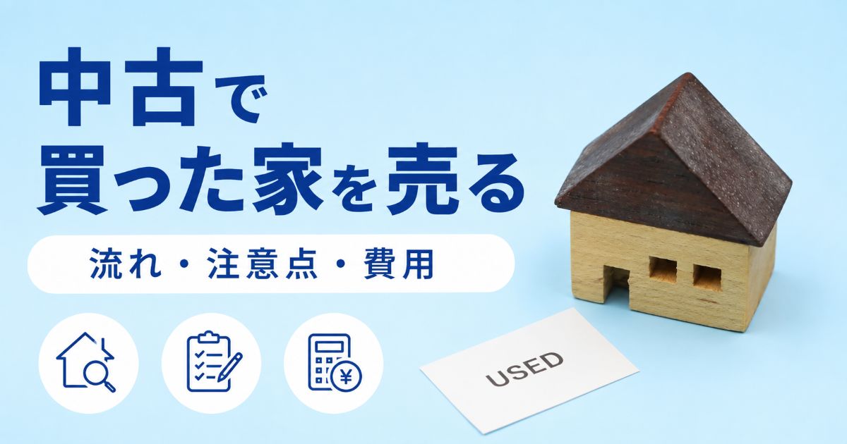 中古で買った家を売る方法|流れや注意点などわかりやすく解説