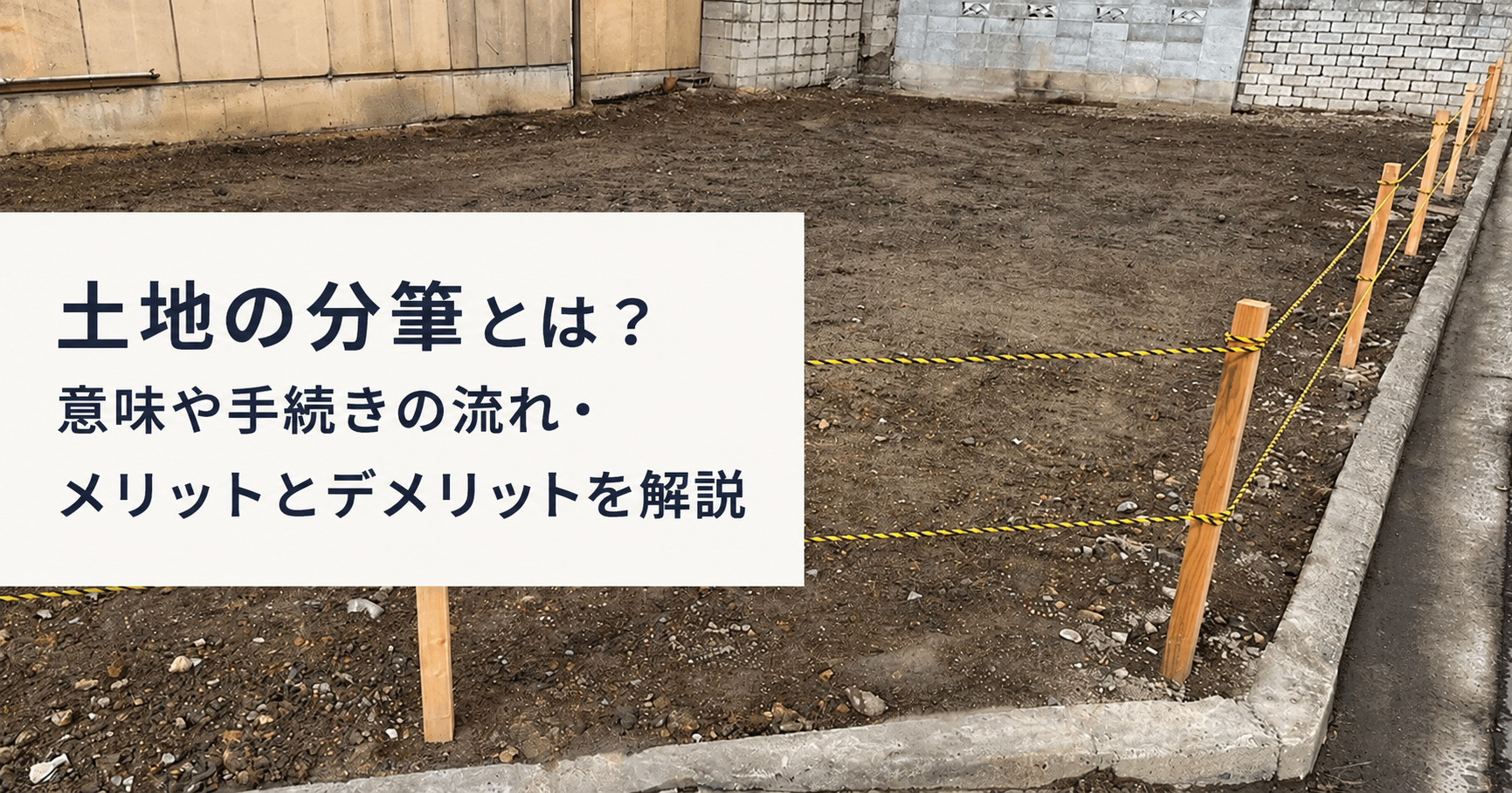 土地の分筆とは?意味や手続きの流れ・メリットとデメリットを解説