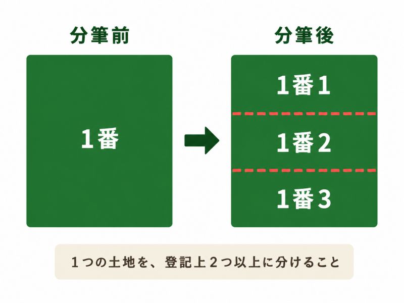 土地の分筆について図解で説明