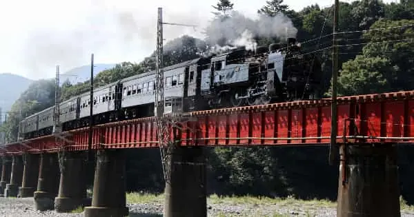 島田市・大井川を走るSL