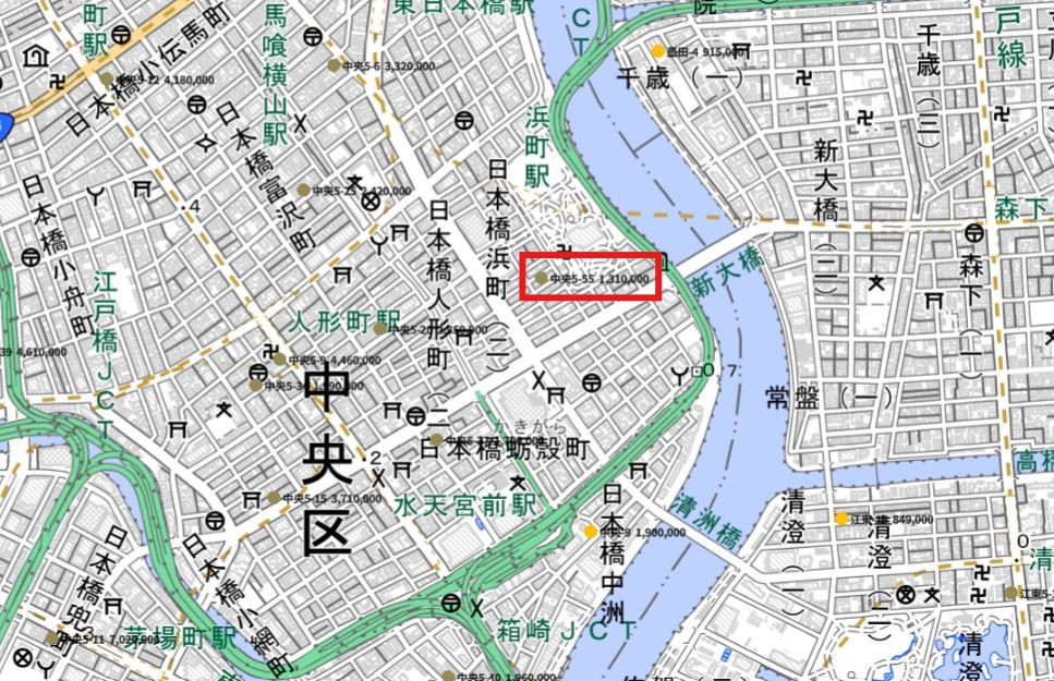 不動産情報ライブラリの地価公示の調べ方4