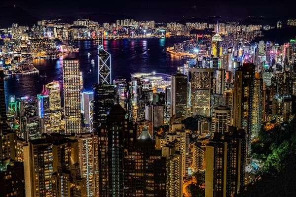 ヴィクトリア・ピークから見える香港の夜景