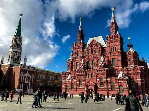 ロシアの首都モスクワにある赤の広場（国立歴史博物館）
