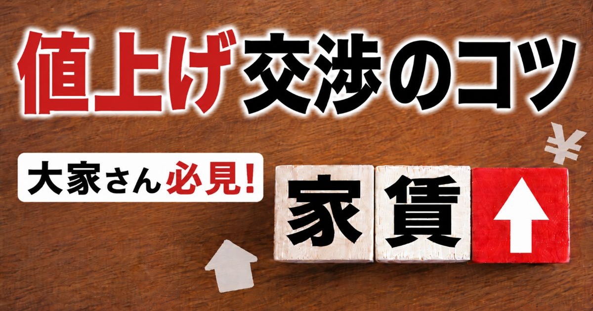 大家さん必見！ 家賃の値上げ交渉を円滑に進めるためのテクニック