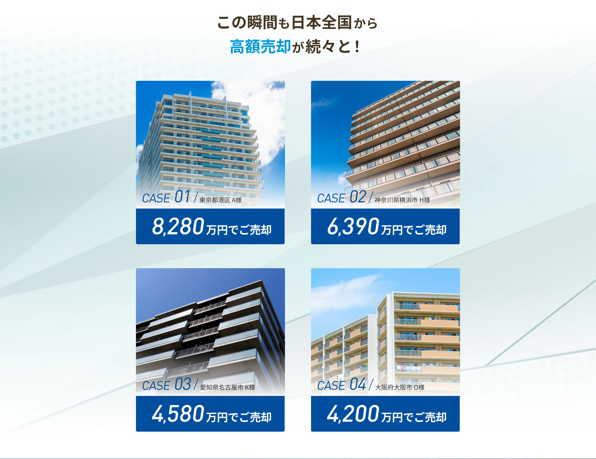 この瞬間も日本全国から高額売却が続々と！