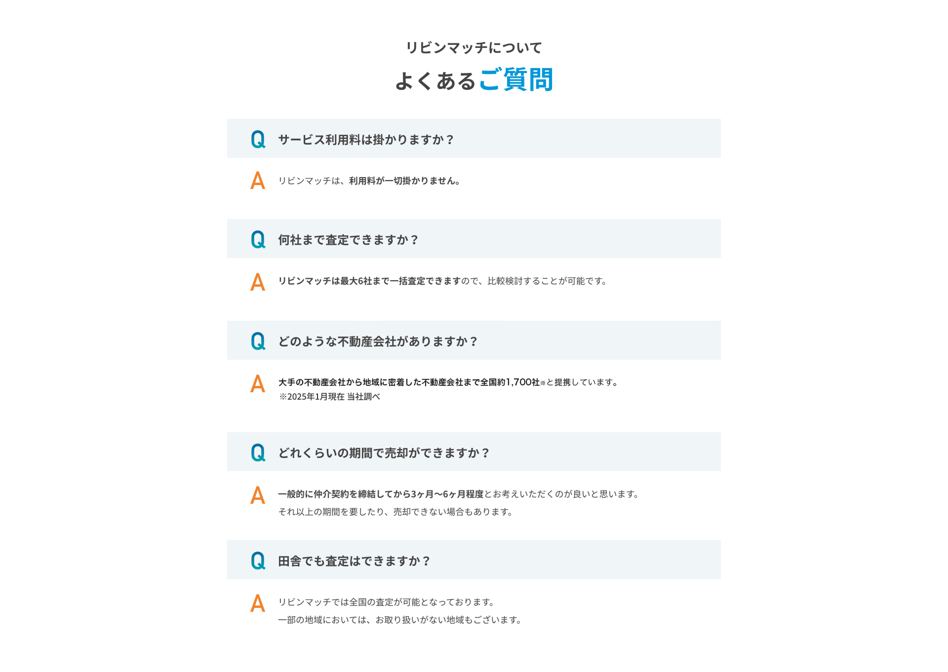 リビンマッチについてよくある質問