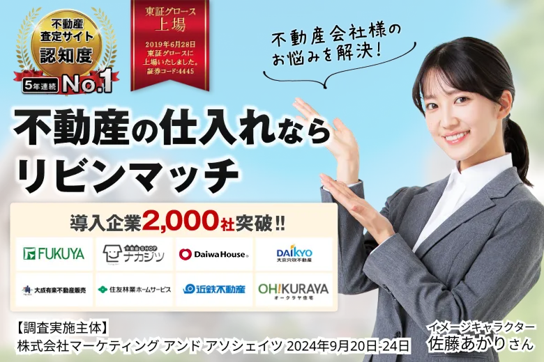 導入企業2,000社突破‼ 売主様の集客、不動産の仕入れをトータルサポート 不動産仲介で売上UP